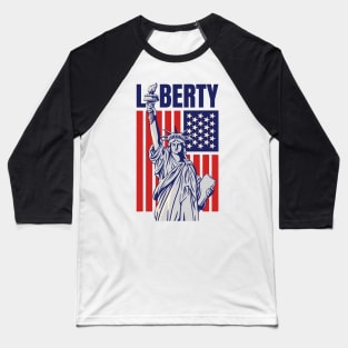 American Liberty Status 4th Of July Baseball T-Shirt